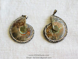 CZ Micro Pave Seashell Pendant, Black CZ Pave Beach Cubic Zirconia Snail Shape #254, Ammonite Fossil Charms