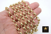 Gold ROLO Chain, 9 mm Gold Thick Round Chains CH #101, Chunky Unfinished Long and Short