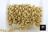 Gold ROLO Chain, 8 mm Oval Chains CH #103, Large Thick Unfinished Jewelry Chains