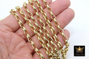 Gold ROLO Chain, 8 mm Oval Chains CH #103, Large Thick Unfinished Jewelry Chains