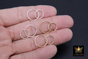 14 K Gold Filled Two Circle Link Rings, 12 and 16 mm Smooth 925 Sterling Silver Interlocking Rings # 2114, Soldered Double Infinity Rings