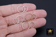 14 K Gold Filled Two Circle Link Rings, 12 and 16 mm 925 Sterling Silver Interlocking Rings #2114, Soldered Double Infinity Rings