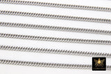 Silver Stainless Steel Chain, 304 Faceted Curb 5 mm Chains CH #211, Unfinished Necklace Chains