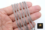 Silver Stainless Steel Chain, 304 Faceted Curb 5 mm Chains CH #211, Unfinished Necklace Chains