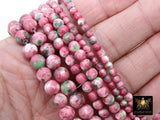 Pink and Mint Green Beads, Smooth Mixed Strawberry Jade Dyed Beads BS #96, Jewelry Beads sizes 4 mm 6 mm 8 mm 16.5 inch Strands