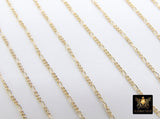 925 Sterling Silver Figaro Chains, Unfinished By The Foot CH #842, 1.5 mm 14 K Gold Filled Long and Short CH #742