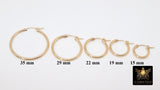 Gold Butterfly Hoop Earrings, 14 K Gold Filled Thick Hoop Dangle Charm Earrings # 2136, 5 Sizes