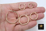 14 K Gold Filled Hoop Earrings, Thick 2.4 mm Gold Earrings for Hooplet Charms # 2130, High Quality Snap In Wire Hoops