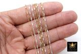 14 K Gold Filled Tube Bar Chain, Unfinished 925 Sterling Silver Sequin Long Tube Chains CH #825, 3.0 x 1.6 mm Boho Jewelry