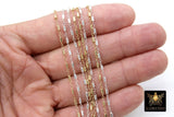 14 K Gold Filled Tube Bar Chain, Unfinished 925 Sterling Silver Sequin Long Tube Chains CH# 825, 3.0 x 1.6 mm Boho Jewelry