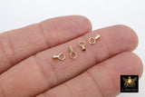14 K Gold Filled Crimp End Caps, Gold Dainty Chain Necklace Crimps # 2123, 4 mm Ring and 1.0 or 1.4 mm ID Hole