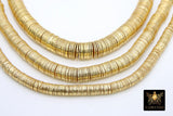 Gold Flat Spacer Beads, 20- 260 pcs Round Brushed Gold Metal Discs, Heishi Rondelle