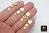 Gold Flat Spacer Beads, 20- 260 pcs Round Brushed Gold Metal Discs, Heishi Rondelle