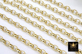 Gold ROLO Chain, 8 mm Oval Chains CH #103, Large Thick Unfinished Jewelry Chains