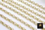 Gold ROLO Chain, 8 mm Oval Chains CH #103, Large Thick Unfinished Jewelry Chains