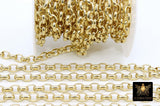 Gold ROLO Chain, 8 mm Oval Chains CH #103, Large Thick Unfinished Jewelry Chains