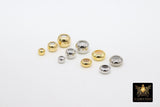 Gold Slider Beads, 8 pcs Round Chain Silicon Stopper Bolo Silver Beads # 3289, DIY Bracelets Flat Metal Plated Styles for Adjustable Jewelry