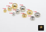 Gold Slider Beads, 8 pcs Round Chain Silicon Stopper Bolo Silver Beads # 3289, DIY Bracelets Flat Metal Plated Styles for Adjustable Jewelry