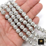 Black and White Beads, Shimmery Smooth Tiger Stripe Silver Beads BS #106, sizes 10 mm 11 inch Strands - 10 mm / 1 Strand