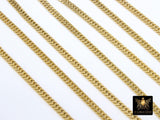 Stainless Steel Chain, 304 Gold or Silver Faceted Dainty Curb 5.5 mm Chains CH #211, Unfinished Necklace Chains