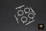 Large 925 Sterling Silver Toggle Clasp Set, 17 x 14 mm Toggle Ring # 2662, 24 mm Flat T Bar Stamped 925 Clasps