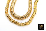 Gold Flat Spacer Beads, 20- 260 pcs Round Brushed Gold Metal Discs, Heishi Rondelle