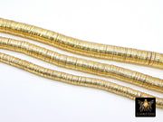 Gold Flat Spacer Beads, 20- 260 pcs Round Brushed Gold Metal Discs, Heishi Rondelle