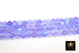 Purple and Light Blue Beads, Frosted Multi Color Stone Beads Beads BS #100, sizes in 8 mm 15.25 inch FULL Strands