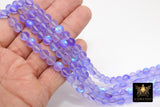 Purple and Light Blue Beads, Frosted Multi Color Stone Beads Beads BS #100, sizes in 8 mm 15.25 inch FULL Strands