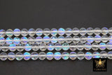 Clear AB Beads, Smooth Multi Color Iridescent Beads BS #109, sizes in 8 mm 15.25 inch FULL Strands