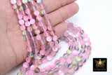 Soft Pink AB Beads, Smooth Multi Color Iridescent Beads BS #112, sizes in 8 mm 15.25 inch FULL Strands