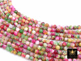 Pink and Mint Green Beads, Smooth Mixed Strawberry Red BS #2, Marble Jade Dyed Beads