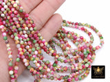 Pink and Mint Green Beads, Smooth Mixed Strawberry Red BS #2, Marble Jade Dyed Beads