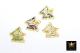 CZ Butterfly Charms, Gold Filigree Cubic Zirconia Crystal Butterflies #2683, High Quality Charms in 19 Colors