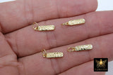Tiny Dog Tags, Gold Oblong Rectangle Word Charms #157, Inspirational Love Dog Tags
