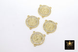 CZ Pave Jesus Connectors, Gold Cross Rosary Centers #561, St. Benito Charm Links