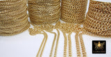 Gold Cuban Curb Chain, Gold Stainless Steel Heavy Chain CH# 241, Flat Miami Diamond Cut
