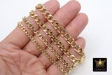Gold Cuban Curb Chain, Gold Stainless Steel Heavy Chain CH# 241, Flat Miami Diamond Cut