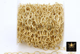 Silver Oval Chain, Gold Flat Oval Cable Chains CH #202, Unfinished 8 x 10 mm Gold Rolo Oblong Paperclip Chains