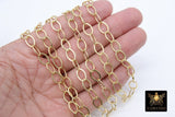 Silver Oval Chain, Gold Flat Oval Cable Chains CH #202, Unfinished 8 x 10 mm Gold Rolo Oblong Paperclip Chains