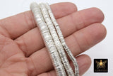 Silver Flat Spacer Beads, 20- 260 pcs Round Brushed Metal Discs, Heishi Rondelle