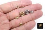 Gold Spacer Beads, 4 Pc CZ Rondelle Spacer Rose Donut #2750, 6/8/10 mm Round Disc Wheels - 2 Pc- 6 mm Gold