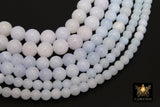 Powder Blue Beads, Smooth Round Light Blue Beads BS #120, size 6 mm 8 mm or 10 mm 16 inch FULL Strands