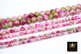 Hot Pink and Mint Green Jade Beads, Smooth Mixed Fuchsia Jade Dyed Beads BS #124, Jewelry Beads sizes 4 mm 6 mm 10 mm 15.75 inch Strands
