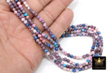 Blue and Pink Agate Beads, Faceted Mixed Lavender and White Fire Agate Beads BS #127, Jewelry Beads sizes 4 mm 14 inch Strands