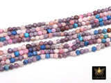 Blue and Pink Agate Beads, Faceted Mixed Lavender and White Fire Agate Beads BS #127, Jewelry Beads sizes 4 mm 14 inch Strands