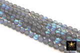 Gray Baby Blue AB Beads, Frosted Aqua Iridescent Beads BS #114, sizes in 8 mm 15.25 inch FULL Strands