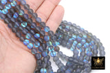 Gray Baby Blue AB Beads, Frosted Aqua Iridescent Beads BS #114, sizes in 8 mm 15.25 inch FULL Strands