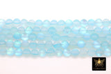 Baby Blue AB Beads, Smooth Multi Color Iridescent Beads BS #113, sizes in 8 mm 15.25 inch FULL Strands