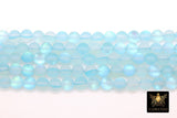 Baby Blue AB Beads, Smooth Multi Color Iridescent Beads BS #113, sizes in 8 mm 15.25 inch FULL Strands